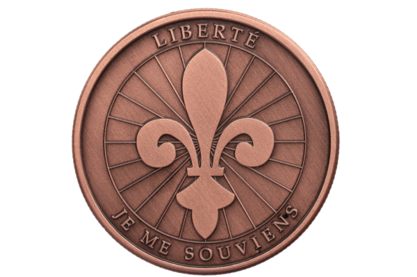1 oz Pièce Cuivre Pur Liberté Québec Souvenir Fine Copper Round Liberty Quebec .999